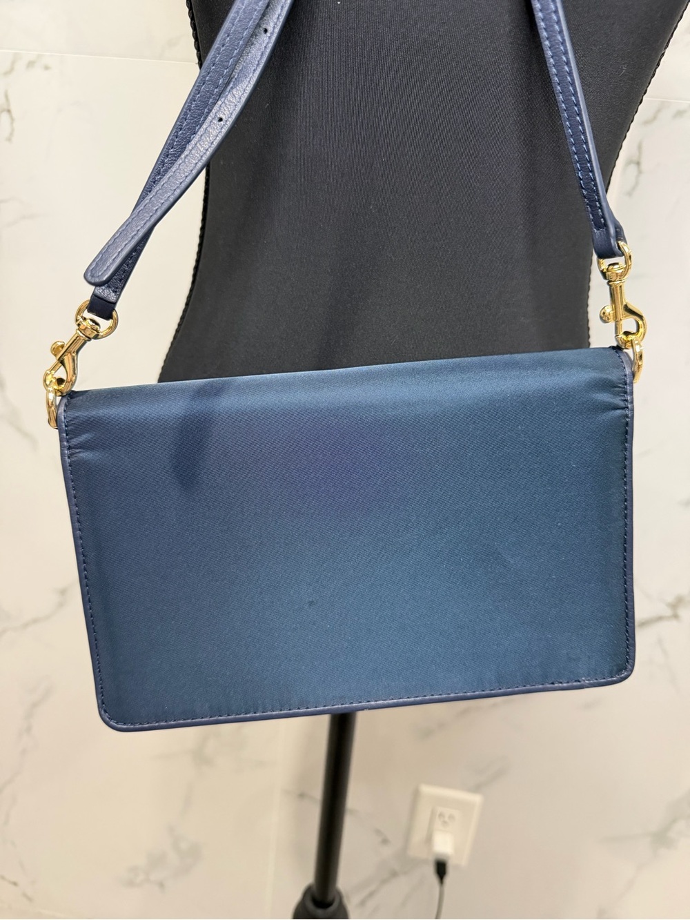 Victorinox Navy Blue nylon leather Crossbody Bag with Gold Hardware - Picture 11 of 12